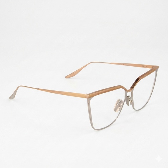 DITA Rose Gold & Silver Mixed Metal Ravitte Oversized Cat Eye Eyeglasses - Picture 5 of 8